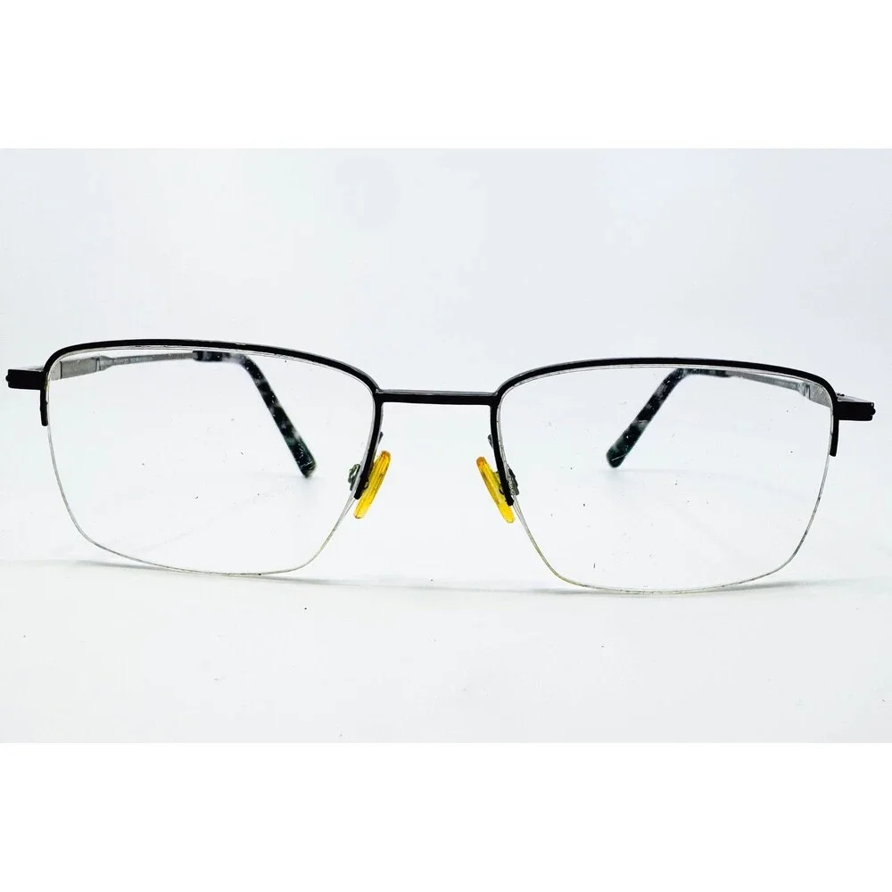 Turboflex Eyeglasses Mens Black Semi Rimless TF560 53-18-140